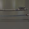 Traditional Samurai Sword With Ornate Handle And Black Scabbard Design