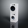 Stackable Front Load Washer and Dryer White Modern Compact Laundry Unit 3d model