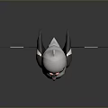 Flying Animal 3D Pigeon With Gray White Black Feathers Yellow Eyes Pink Feet Spread Wings
