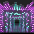 Neon Light Decorated Event Passage With Modern Tunnel Structure And Vibrant Illumination 3d model