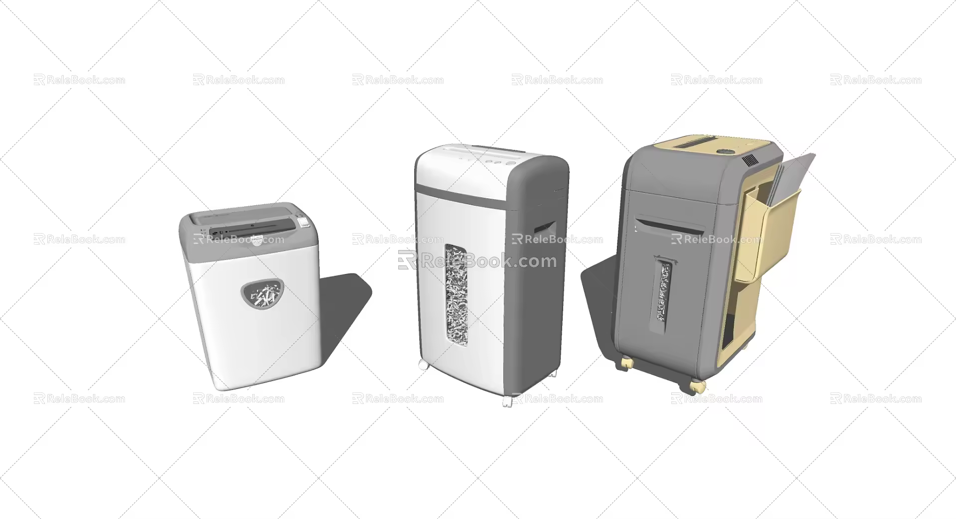 modern paper shredder automatic shredder 3d model