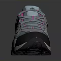 Comfortable Gray And Pink Sports Shoes With Breathable Mesh Non Slip Sole For Daily Use