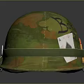 Green Camouflage Military Helmet with Born to Grill Writing Playing Card and Bullets