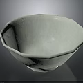 White Octagonal Ceramic Bowl With Smooth Surface For Daily Household Use
