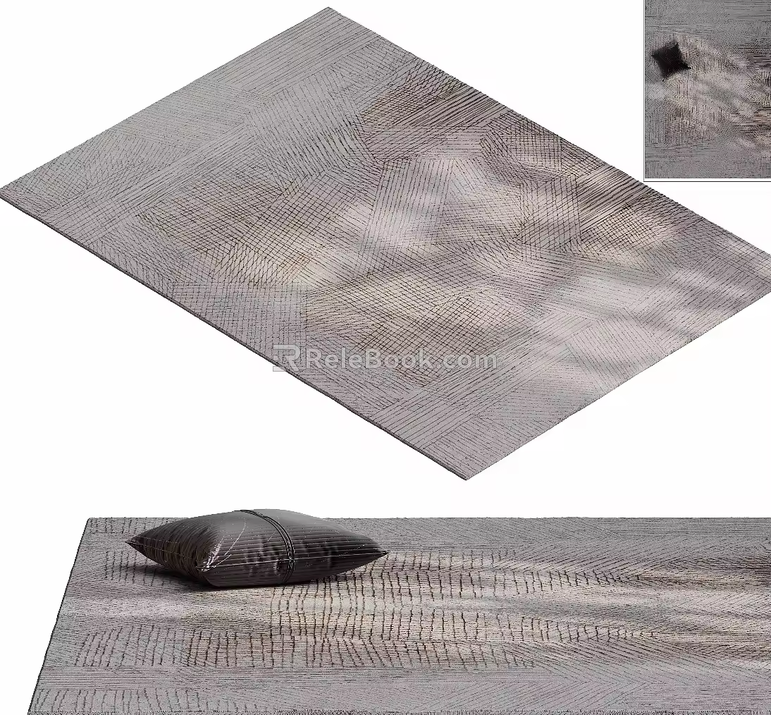 modern square carpet 3d model