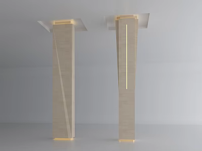 Modern Stone Columns With Square Top And Base Lighting Design 3d model