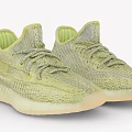 Light Green Casual Sports Sneakers With Knitted Upper And Transparent Sole Design