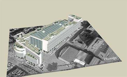 Modern Library Building Town Hall and Central Library 3d model