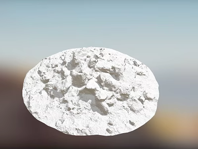 Natural Garden Landscape Featuring White Rough Oval Decorative Stone 3d model