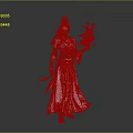 Elegant Mythical Female Character With Long White Hair Purple And White Dress Holding Crystal Staff