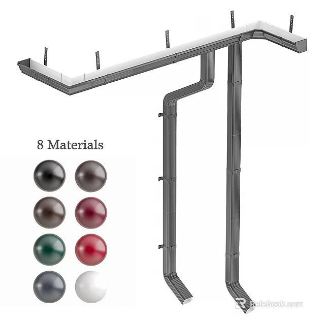 Structural Components Design Featuring Eight Materials And Various Colored Spheres 3d model