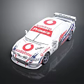 Vodafone Primavera White Racing Car With Red Logos And Rear Wing