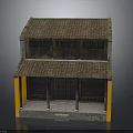 Traditional Two Story Architecture With Tiled Roof Wooden Columns And Front Porch