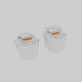 Two White Rice Cookers With Digital Display And Measuring Cup For Modern Kitchen Appliances