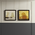 Modern minimalist abstract decorative painting 3d model