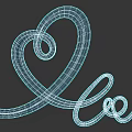 Modern Artistic Red Heart Shape Design With Love Text Decoration Elements