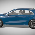 Blue Audi Hatchback Car With Modern Front Design And UK License Plate
