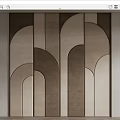 Modern Arched Wall Panel Design With Neutral Tones And Curved Patterns