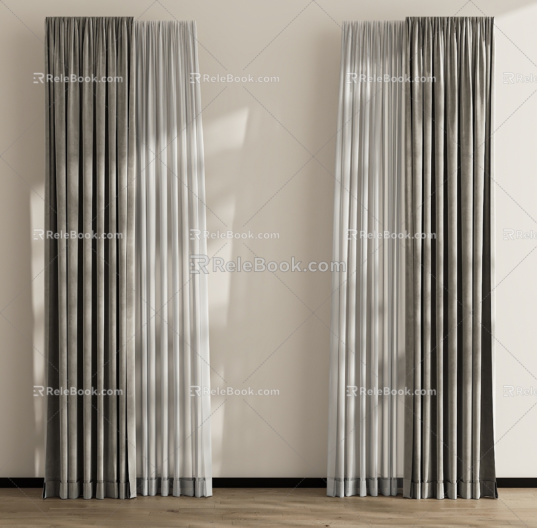 Curtain Window Screen 3d model