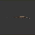 Detailed Striped Dinosaur Figure With Long Neck And Tail On Dark Background
