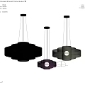 Modern Layered Pendant Lights In Black Purple And White For Contemporary Interior
