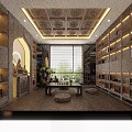 Hotel Guest Room With Twin Beds Chinese Style Mural Minimalist Design And Wooden Flooring