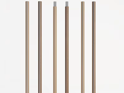 Various Decorative Columns in Warm Brown and Beige Tones for Modern Interior Design Projects 3d model