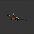 Yellow Basketball Jersey With Number 23 And Red Basketball In Stretching Athletic Pose