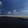 Outdoor Lights With Curved Design For Nighttime Walkway Illumination And Smooth Surface Reflection