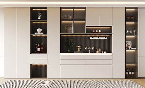 Light Luxury Wine Cabinet 3d model