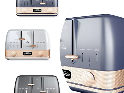 Modern Toaster Kitchen Appliance With Different Color Options And Sleek Design 3d model