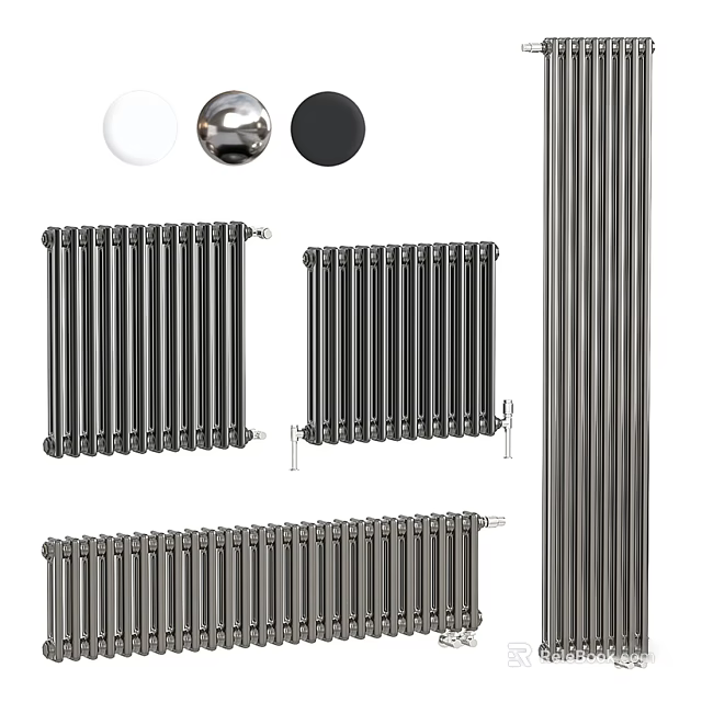 Modern Stainless Steel Radiators with Sleek Design Vertical and Horizontal Types for Home Heating 3d model 