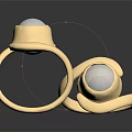 Modern Gold Rings with White Round Stone and Minimalist Fashion Design