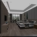 Modern Minimalist Hotel Guest Room With Twin Beds Wooden Flooring TV And Window View
