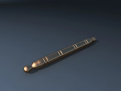 Elegant Gold Jewelry With Long Cylindrical Structure And Spherical Ends 3d model