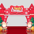 Christmas Beauty Chen Christmas Photo Device Christmas Decoration Christmas Door Head Christmas Door Building Christmas Element 3d model