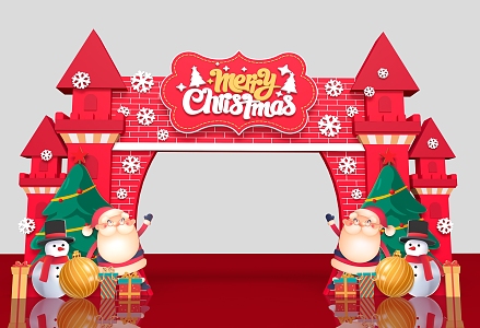 Christmas Beauty Chen Christmas Photo Device Christmas Decoration Christmas Door Head Christmas Door Building Christmas Element 3d model