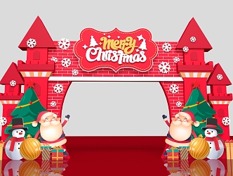 Christmas Beauty Chen Christmas Photo Device Christmas Decoration Christmas Door Head Christmas Door Building Christmas Element 3d model