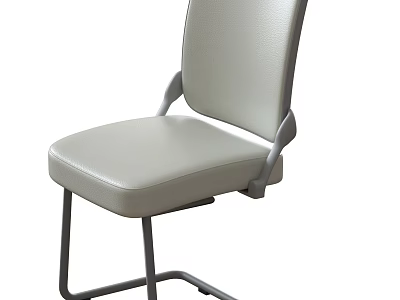Ergonomic Gray Leather Office Chair With Modern Metal Frame And Comfortable Seat 3d model