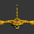 Cute Cartoon Tiger Character With Big Eyes Yellow Body Black Stripes And Open Arms