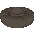 Light Brown Circular Multi Seater Sofa With Modular Design And Comfortable Cushions 3d model