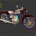 Vintage Red Motorcycle With Beige Seat Classic Design And Reflective Surface