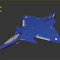 Modern Blue Space Fighter Jet Model With Advanced Aerospace Design Elements