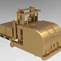 Industrial Material Handling Equipment Golden Forklift With Control Panel And Wheels