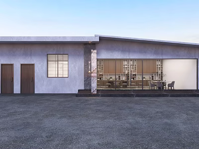 Modern Open Kitchen Interior Design With Island Counter And Dining Space 3d model