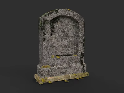 Outdoor Landscape Sculpture Ancient Stone Structure With Moss Covered Base 3d model