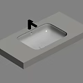 Modern Minimalist Bathroom Washbasin With Light Colored Countertop And Silver Faucet