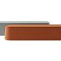 Modern Upholstered Sofa Stools in Gray and Orange for Living Room Decor