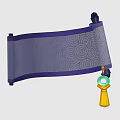Traditional Decorative Scroll With Jade Pendant Yellow Tassel And Colorful Patterns