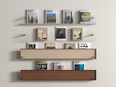 modern bookshelf book decorations wall-mounted model